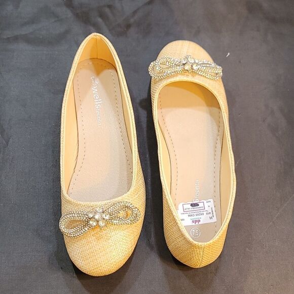 BRAND NEW WELLSFOUNTN RHINESTONE BOWNOT ROUND TOE FLAT G1 - Picture 6 of 15